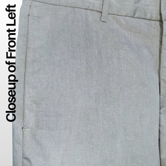 Theory Men's Pinstripe Flat Front Shorts in Beige - 33 - Picture 4 of 15